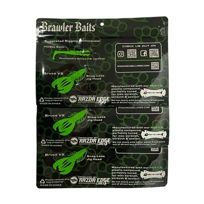 พิมพ์แบบกำหนดเอง Vista Window Fishing Lure Worms เหยื่อ Mylar Package ถุงซิป
